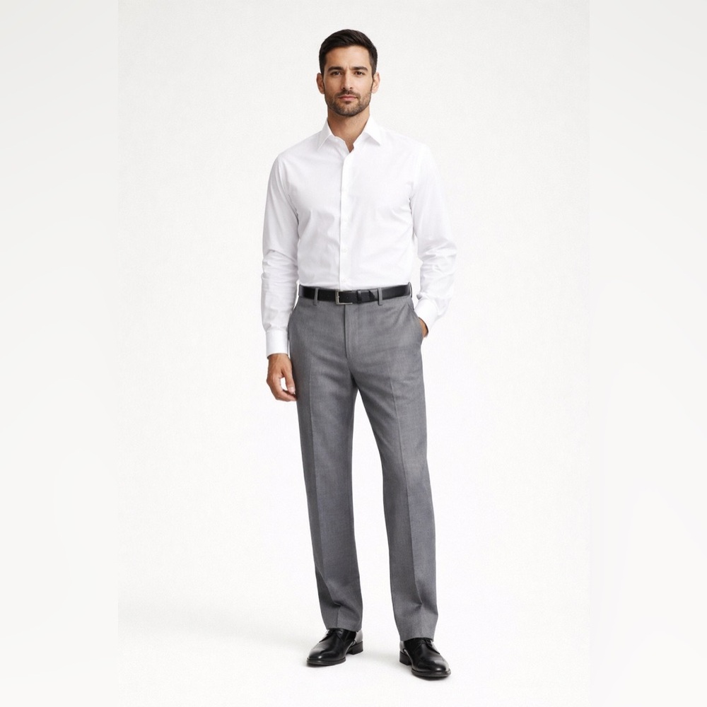 Banana Republic Tailored Fit Gray Dress Pants Men 36x34 Flat Front